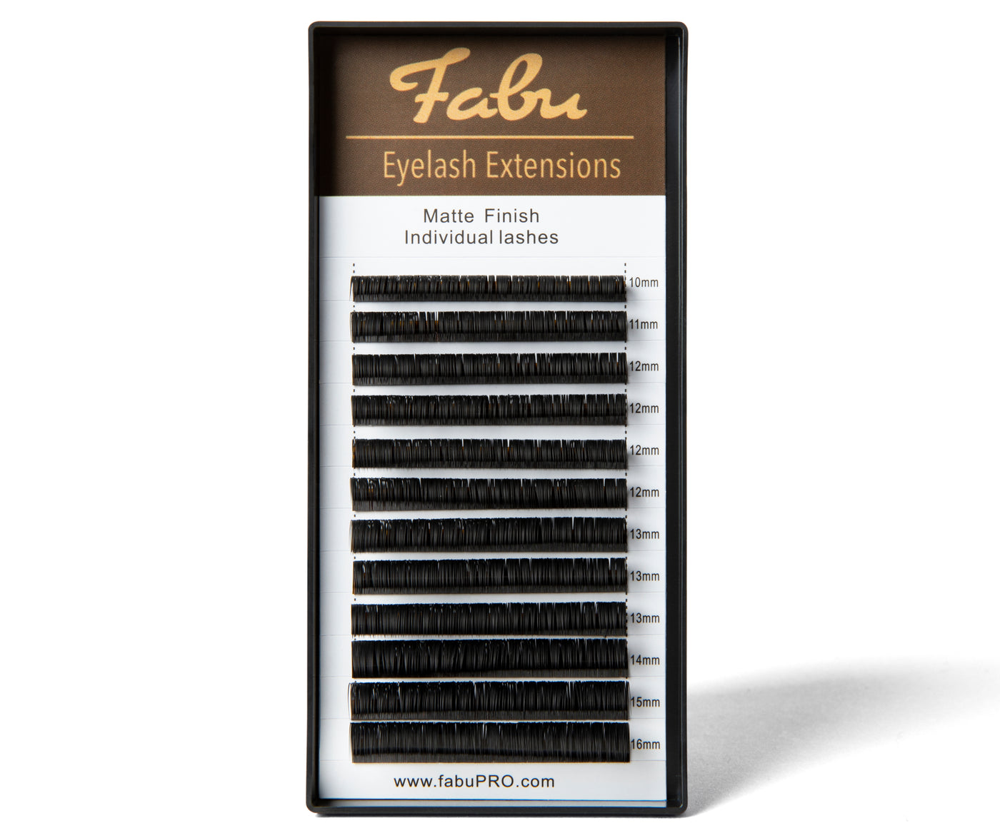 Fabu Individual Classic Eyelash Extensions, DD Curl, Mix Tray (10mm-16mm)